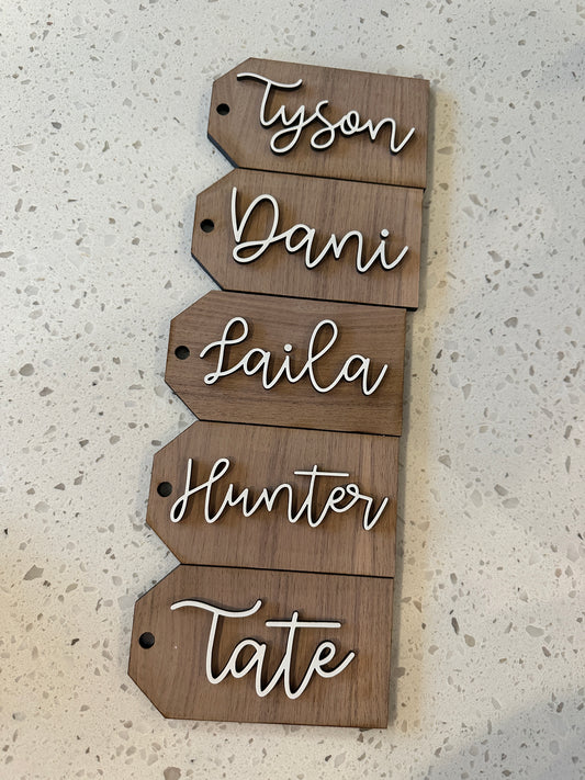 Custom Wooden Stocking Tags